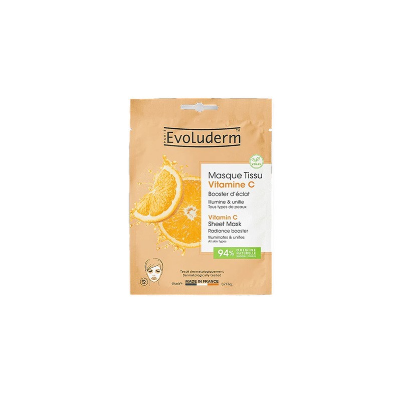 3760100685268EVOLUDERM Vitamin C Face Sheet Mask_beautyfree.gr