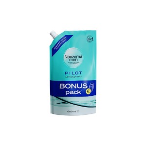 5201314182351NOXZEMA Men Αφρόλουτρο Pilot Bonus Pack Refill 600ml_beautyfree.gr