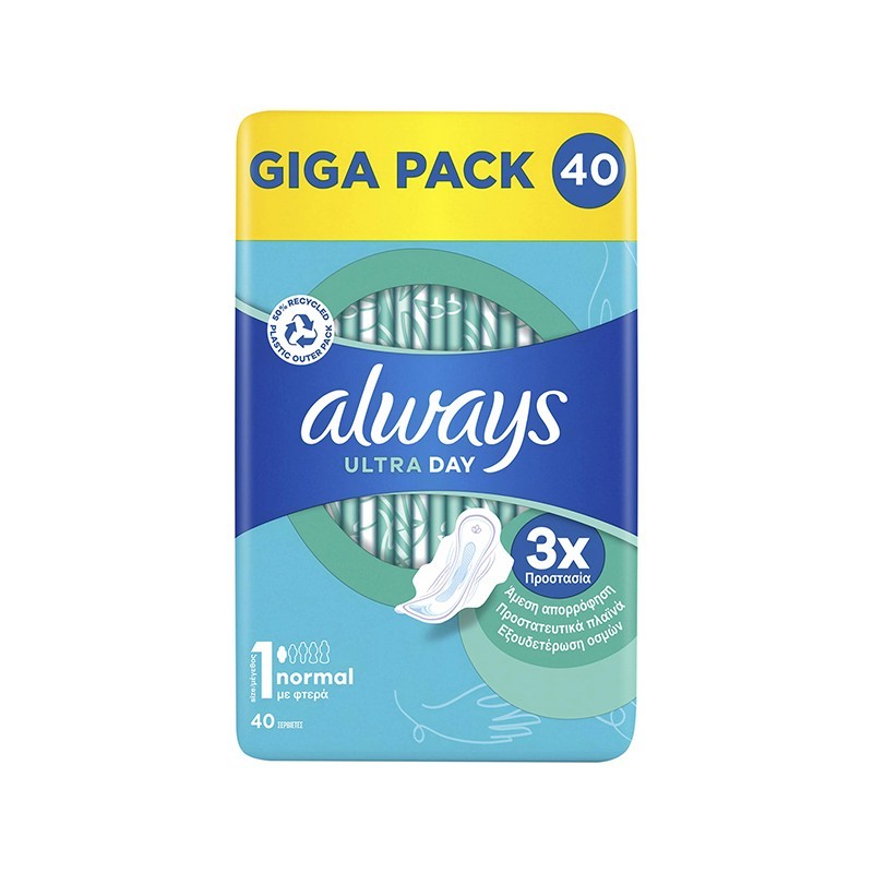 8700216171342ALWAYS Σερβιέτες Ultra Normal No 1 Giga Pack 40τμχ_beautyfree.gr