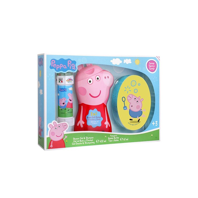 8411114091075PEPPAPIG Gift Set Shower Gel400ml & Spong & Bubbles_beautyfree.gr