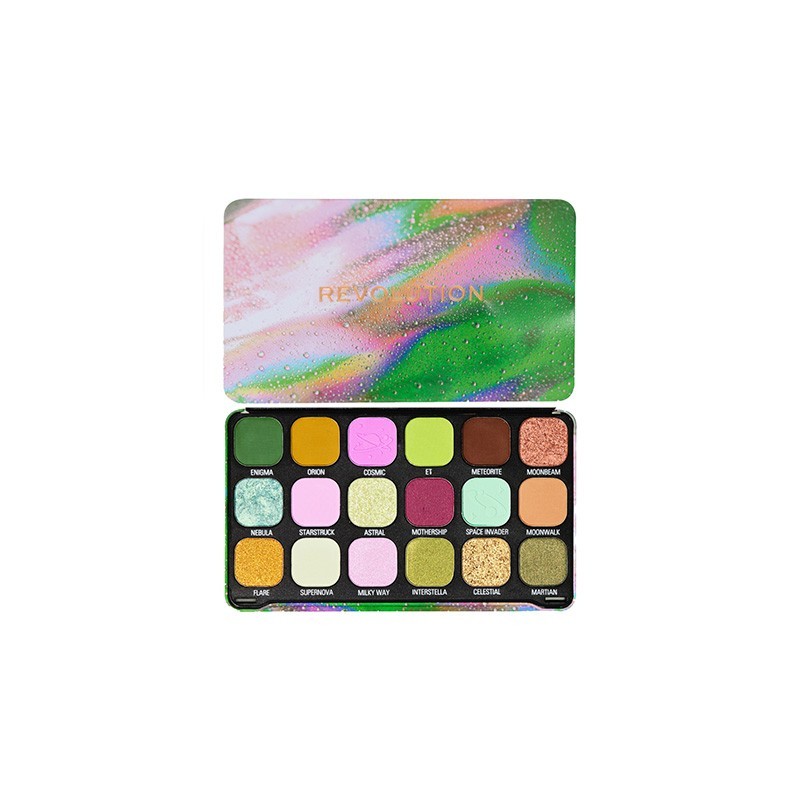 5057566854542REVOLUTION Forever Flawless Eyeshadow Palette - Astro Nova Green 18clrs _beautyfree.gr