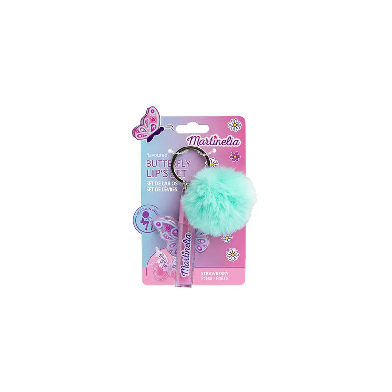 MARTINELIA WORLD BUTTERFLY LIP & POMPOM SET