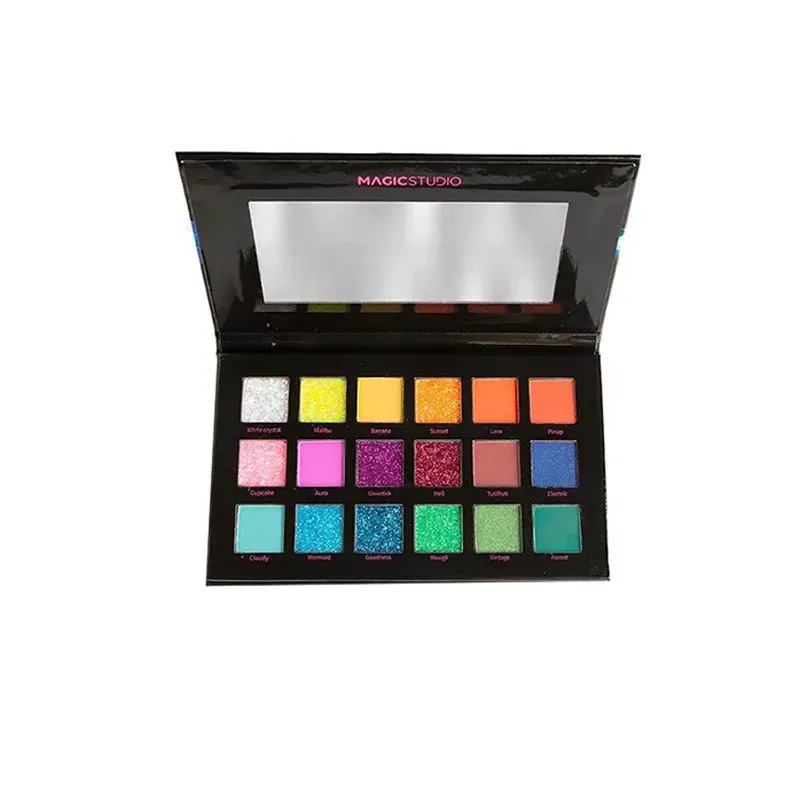 8436591926733MAGIC STUDIO Flash Neon Eyeshadow Palette 18Clrs _beautyfree.gr