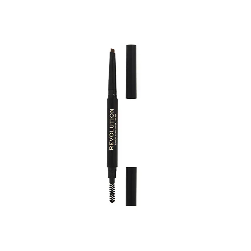 5057566708302REVOLUTION Duo Brow Definer Pencil - Medium Brown_beautyfree.gr