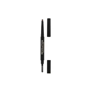 5057566708326REVOLUTION Duo Brow Definer Pencil - Dark Brown_beautyfree.gr