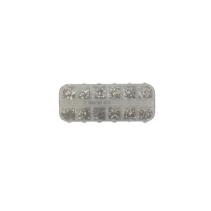5207440005113BEAUTY SALON Nail Κασετίνα Στρας Ασημί 12 Θέσεων_beautyfree.gr