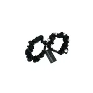 5207440007179BEAUTY SALON Λαστιχάκια Μαλλιών Μαύρα scrunchie Πέρλα Σετ 2τμχ_beautyfree.gr