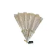 5207440008824BEAUTY SALON Βεντάλια Λευκή Glitter Χρυσό_beautyfree.gr