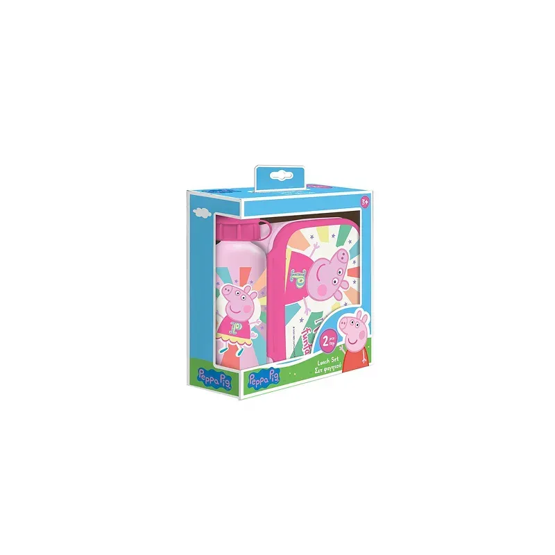5205698741333PEPPA PIG ΦΑΓΗΤΟΔΟΧΕΙΟ PP 800ML & ΠΑΓΟΥΡΙ ΑΛΟΥΜΙΝΙΟΥ 500ML ΣΕΤ _beautyfree.gr