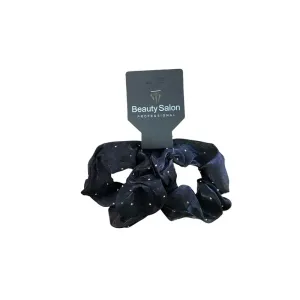 5207440006509BEAUTY SALON Λαστιχάκια Μαλλιών scrunchie Μαύρα με Στασάκια Σετ 2τμχ_beautyfree.gr