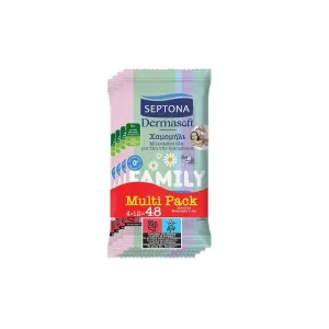 5201410964554SEPTONA Dermasoft Family Μωρομάντηλα με Χαμομήλι Multipack 4x12τμχ_beautyfree.gr