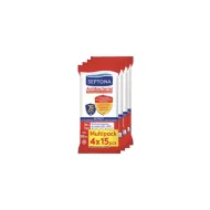 SEPTONA Antibacterial Μαντηλάκια Χεριών 75% Ethanol 4x15τμχ