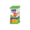 SEPTONA Antibacterial Μαντηλάκια Χεριών με Πράσινο Μήλο 4x15τμχ