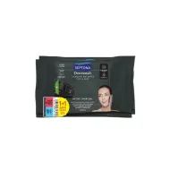 SEPTONA Dermasoft Daily Clean Wipes Προσώπου & Ματιών Active Charcoal 2x20τμχ