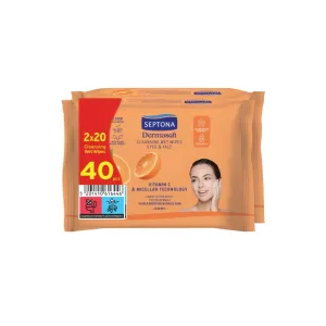 SEPTONA Dermasoft Daily Clean Wipes Προσώπου & Ματιών Vitamin C & Micellar Technology 2x20τμχ