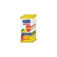 5201410650068SEPTONA Antibacterial Μαντηλάκια Χεριών με Λεμόνι 4x15τμχ_beautyfree.gr
