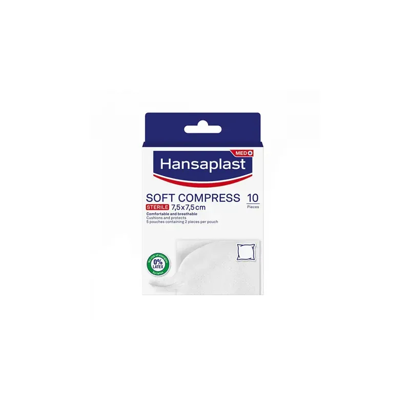 4005800299544HANSAPLAST Soft Compress Αποστειρωμένες Γάζες, 7,5x7,5cm, 10τεμ_beautyfree.gr