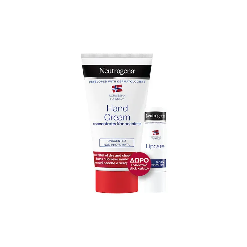 3574661671352NEUTROGENA Hand Cream Unscented Χωρίς Άρωμα 75ml & Δώρο Lip Care Stick 4,8gr_beautyfree.gr