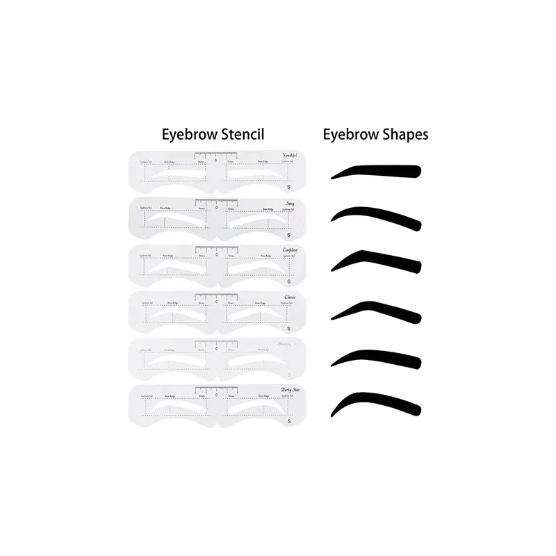 6945436400236STENCIL Eyebrow Σχηματισμού Φρυδιών με Λαστιχάκι 6τμχ_beautyfree.gr