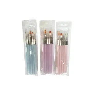 6932536400556NAIL ART Επαγγελματικά Πινέλα Νυχιών Χτισίματος& Σχεδίου Σετ 5τμχ (3 χρώματα)_beautyfree.gr
