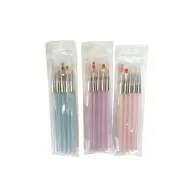 6932536400556NAIL ART Επαγγελματικά Πινέλα Νυχιών Χτισίματος& Σχεδίου Σετ 5τμχ (3 χρώματα)_beautyfree.gr