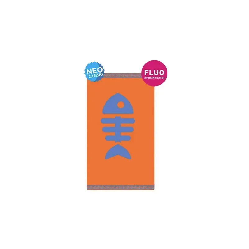 5202063862136OCEAN Πετσέτα Θαλλάσης Orange Fluo Fish 86x160 580gr_beautyfree.gr