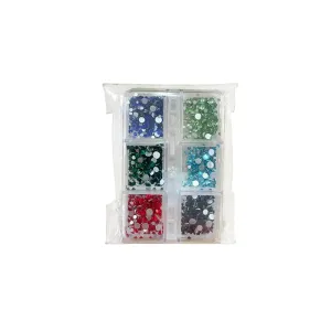 5207440005175BEAUTY SALON Nail Κασετίνα Στρας Διάφορα Χρώματα 6 Θέσεων_beautyfree.gr
