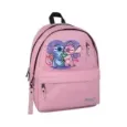 5205698802560STITCH & ANGEL Τσαντα Πλατης 32Χ19Χ42 2 Κεντρικες Θηκες Ροζ Απαλο Με Γκρι_beautyfree.gr