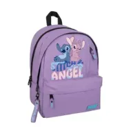 5205698802669STITCH & ANGEL Τσαντα Πλατης 32Χ19Χ42 2 Κεντρικες Θηκες Μωβ Ανοιχτο Με Γαλαζιο_beautyfree.gr