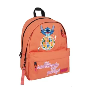 5205698802744STITCH Τσαντα Πλατης 32Χ19Χ42 2 Κεντρικες Θηκες Πορτοκαλι Με Ροζ_beautyfree.gr
