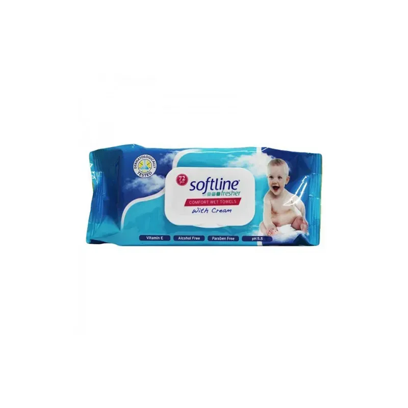 8697462550963SOFTLINE Υγρά Μαντηλάκια Cream Extract Flip Up 70τμχ_beautyfree.gr