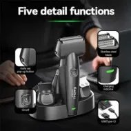 KEMEI 7 σε 1 Επαναφορτιζόμενη Ξυριστική Μηχανή με Βάση (KM-8537)