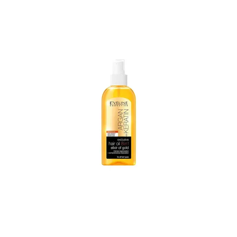 5907609387127EVELINE Argan Keratin Exclusive Hair Oil 8in1 Elixir Of Gold 150ml_beautyfree.gr 5907609387127EVELINE Argan Keratin Exclusive Hair Oil 8in1 Elixir Of Gold 150ml_beautyfree.gr