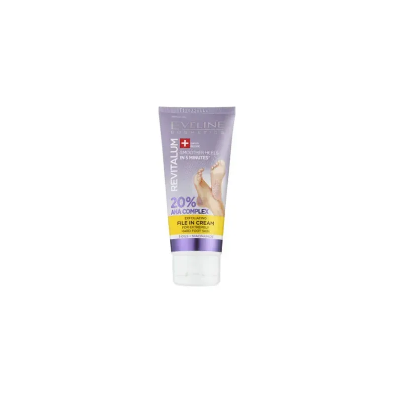 5903416047773EVELINE Revitalum Exfoliating Cream for Extremely Hard Foot Skin -20 AHA Complex 75ml_beautyfree.gr
