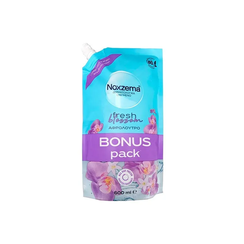 5201314193838NOXZEMA Men Αφρόλουτρο Fresh Blossom BONUS PACK Refill 600ml_beautyfree.gr