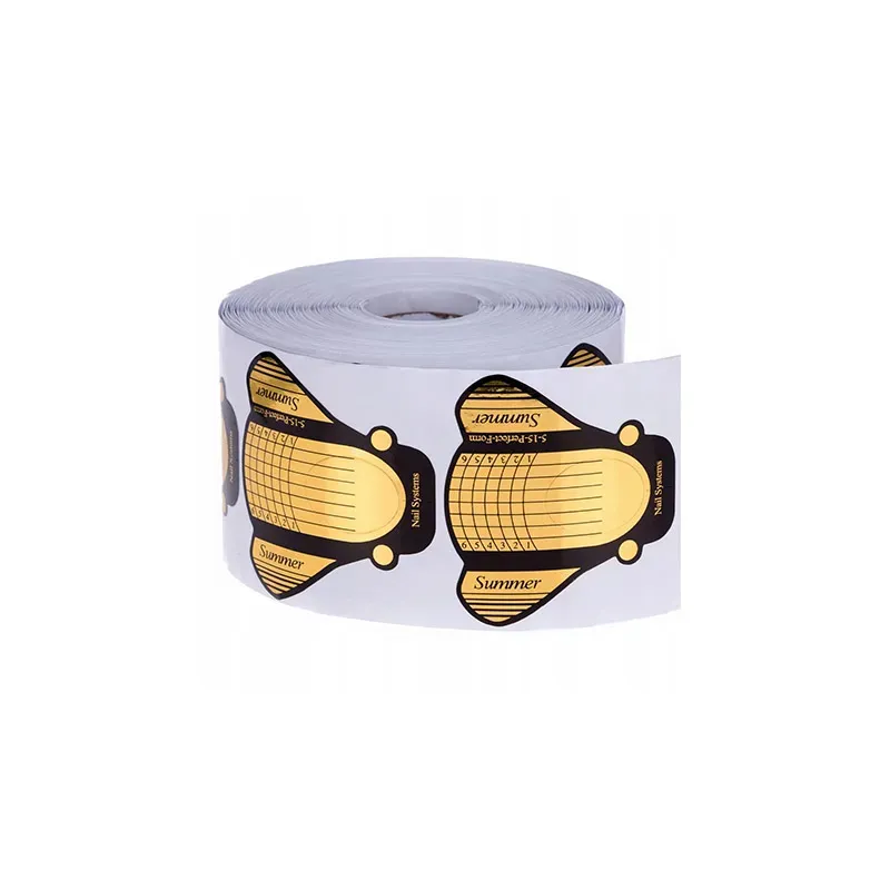 5207440012555BEAUTY SALON Φόρμα Επιμήκυνσης Νυχιών Χρυσή Ρολό 500 pcs_beautyfree.gr