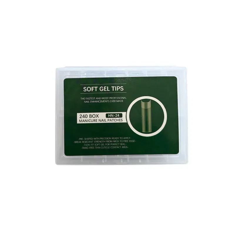 5207440012715BEAUTY SALON Ψεύτικα Νύχια σε Κασετίνα Διάφανα Τετράγωνα 240τμχ_beautyfree.gr