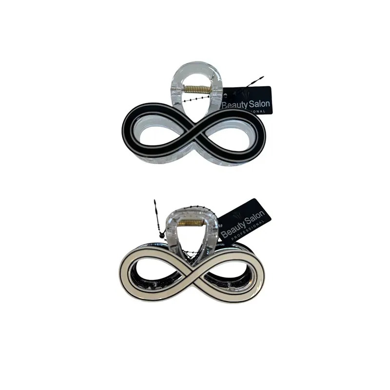 5207440010667BEAUTY SALON Κλάμερ Μαλλιών Διάφανο Λευκό - Μαυρο_beautyfree.gr