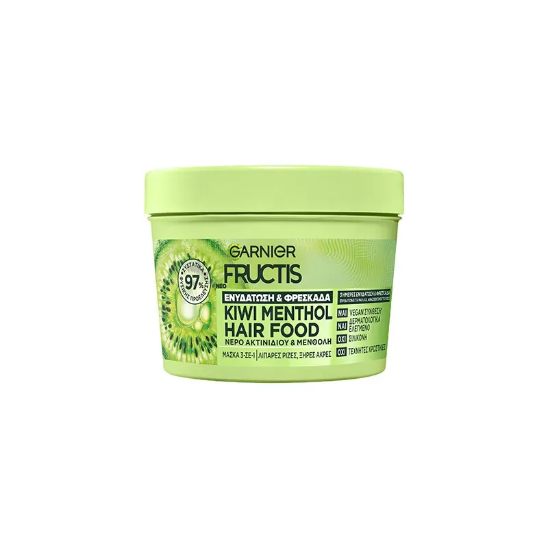 3600542659604GARNIER Fructis Hair Food Mask Kiwi Menthol 3-In-1 400ml_beautyfree.gr