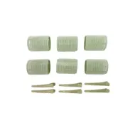 5207440013156BEAUTY SALON Ρόλεϊ Μαλλιών Με Κλίπς Πράσινο Σετ 6 τμχ_beautyfree.gr