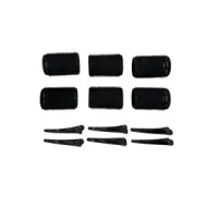 5207440013149BEAUTY SALON Ρόλεϊ Μαλλιών Με Κλίπς Μαύρα Σετ 6 τμχ_beautyfree.gr