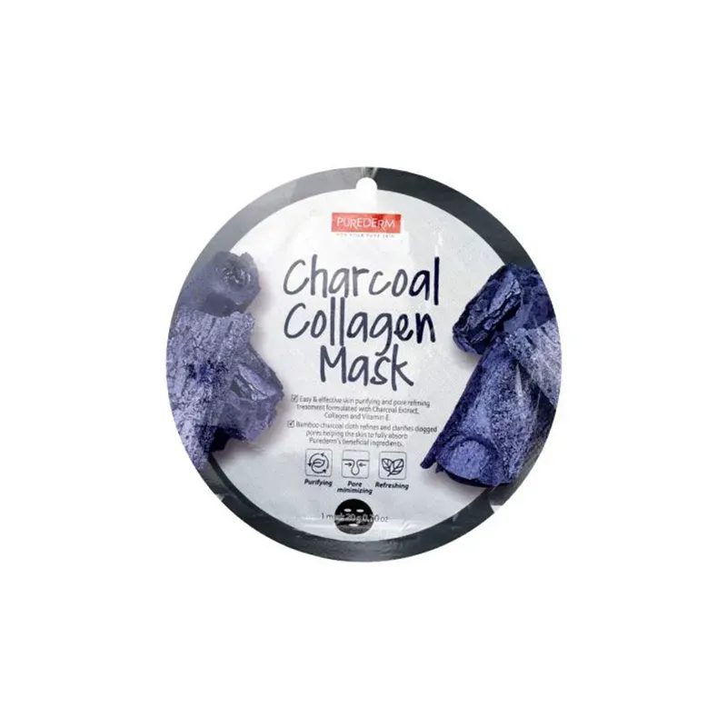 8809411188251PUREDERM Μάσκα Προσώπου Charcoal Collagen 18ml_beautyfree.gr