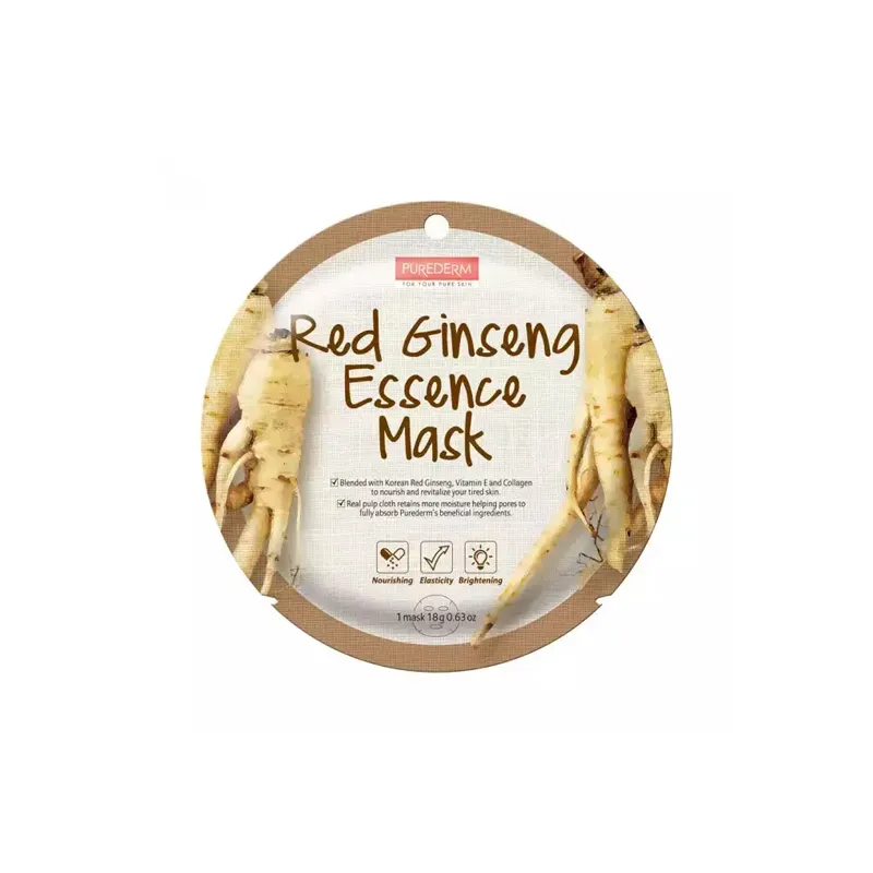 8809411187650PUREDERM Μάσκα Προσώπου Red Ginseng Collagen 18ml_beautyfree.gr