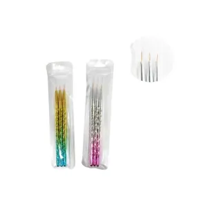 6952708400283NAIL ART Πινέλα Νυχιών Σχεδίου Σετ 3 τμχ_beautyfree.gr