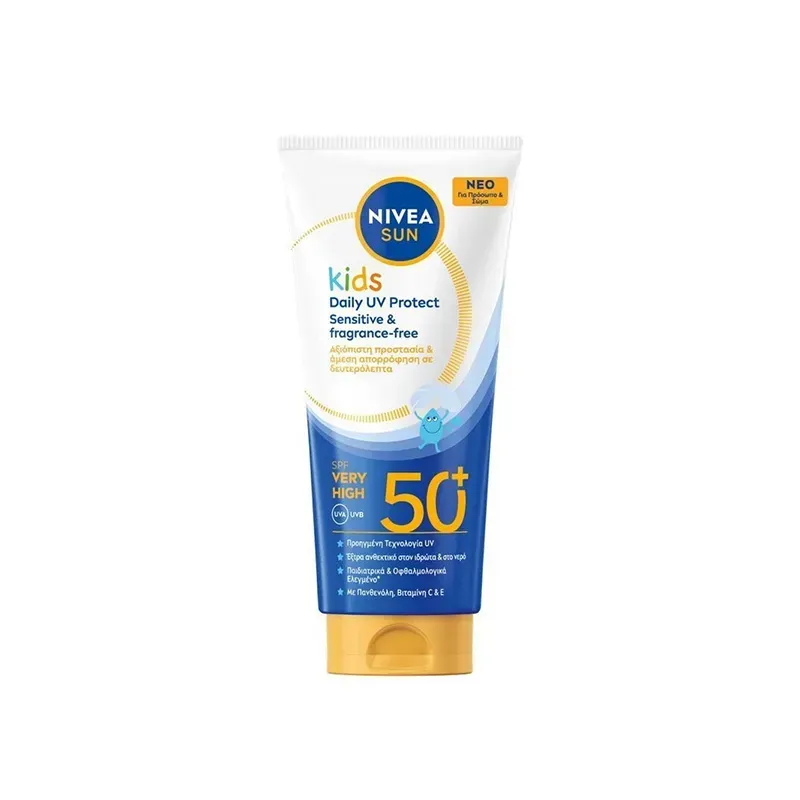 4006000229157NIVEA SUN Kid's Daily UV Sensitive SPF 50+ 100ml _beautyfree.gr 4006000229157NIVEA SUN Kid's Daily UV Sensitive SPF 50+ 100ml _beautyfree.gr