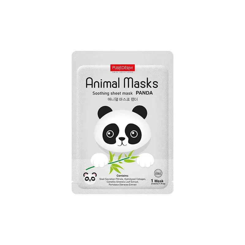 8809411189500PUREDERM Animal Mask Panda 21 ml_beautyfree.gr