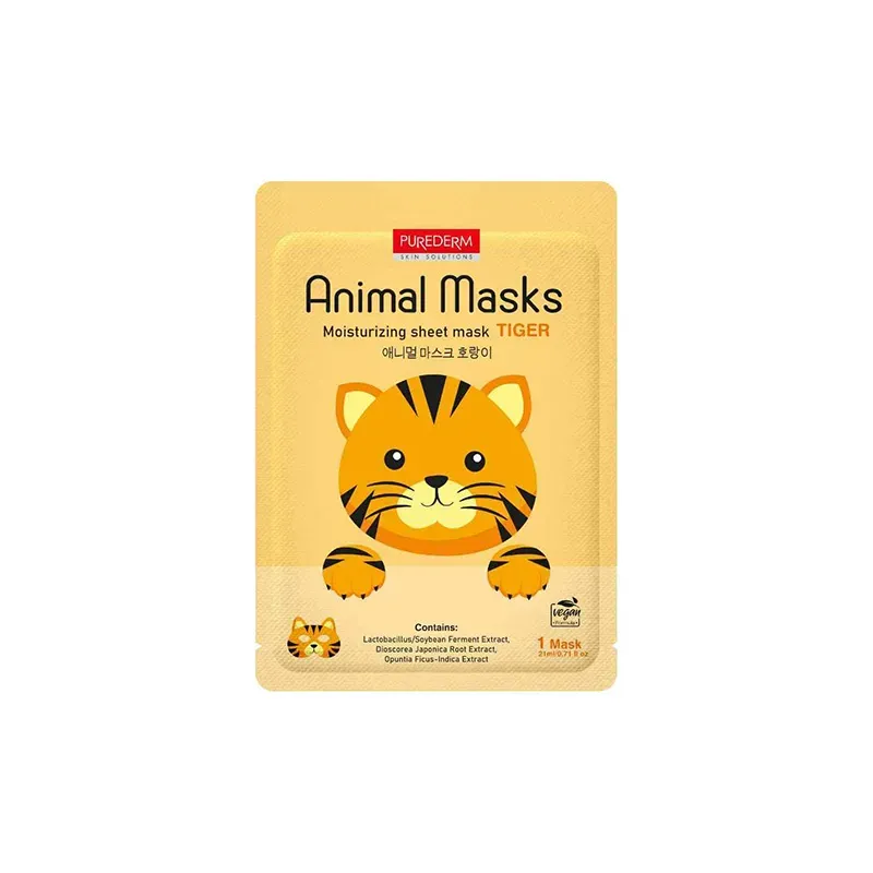 8809411189524PUREDERM Animal Mask Tiger 21 ml_beautyfree.gr