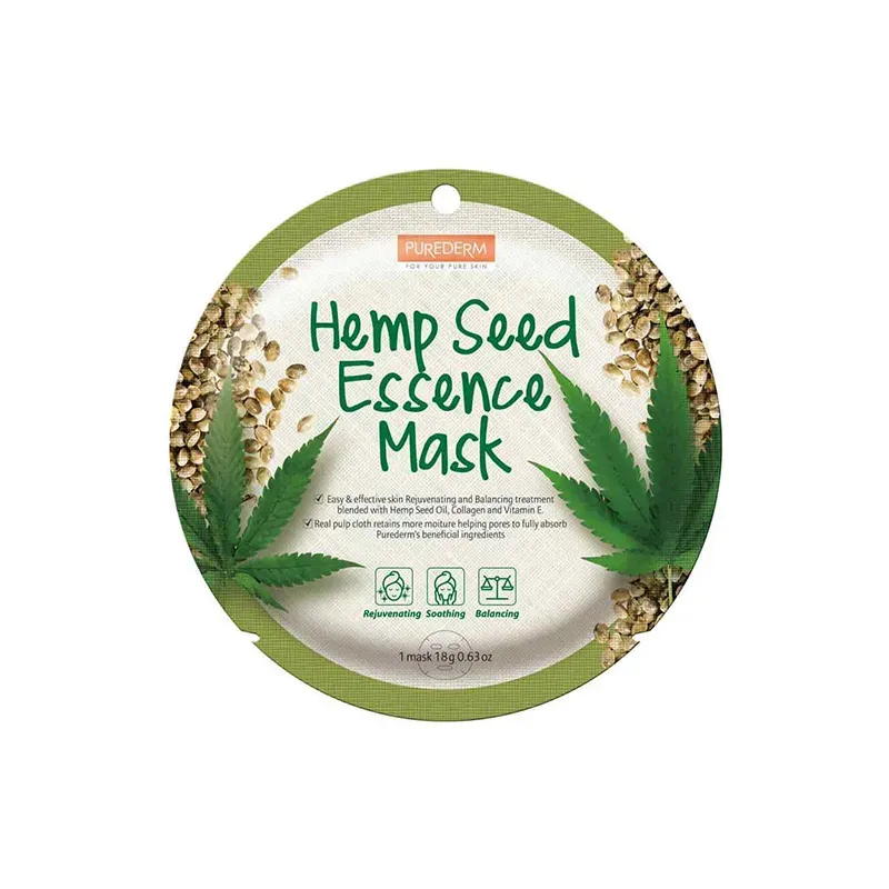 8809541196805PUREDERM Hemp Seed Essence Mask 18gr_beautyfree.gr