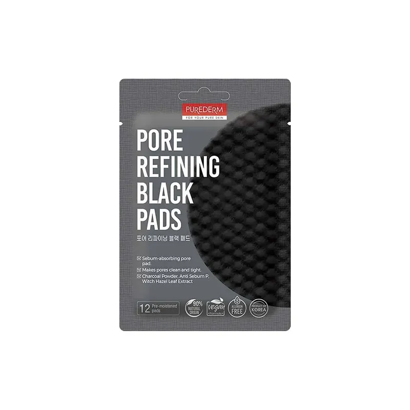 8809738324486PUREDERM Pore Refining Black Pads 12Pcs_beautyfree.gr