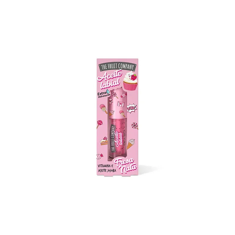 8436559718103THE FRUIT COMPANY Hydrating Lip Oil Strawberry & Cream (18622-2)_beautyfree.gr